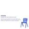 Flash Furniture Blue Plastic Stackable School Chair with 13.25'' Seat Height, PK4 4-YU-YCX4-004-BLUE-GG - alternate 9